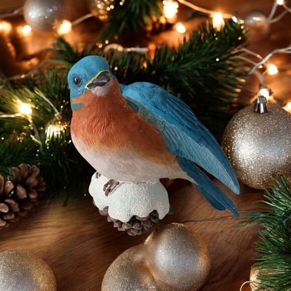 Bluebird On A Pinecone Ornament Danbury Mint Christmas Songbird Collection Bird. - Picture 16 of 16